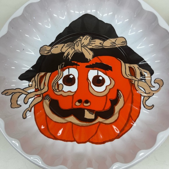 3 Vintage Berman Molded Plastic Halloween candy  Plates Cat JOL Ghost Haunt - Picture 9 of 9